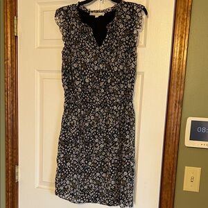 LOFT Black and White Floral Mini Dress